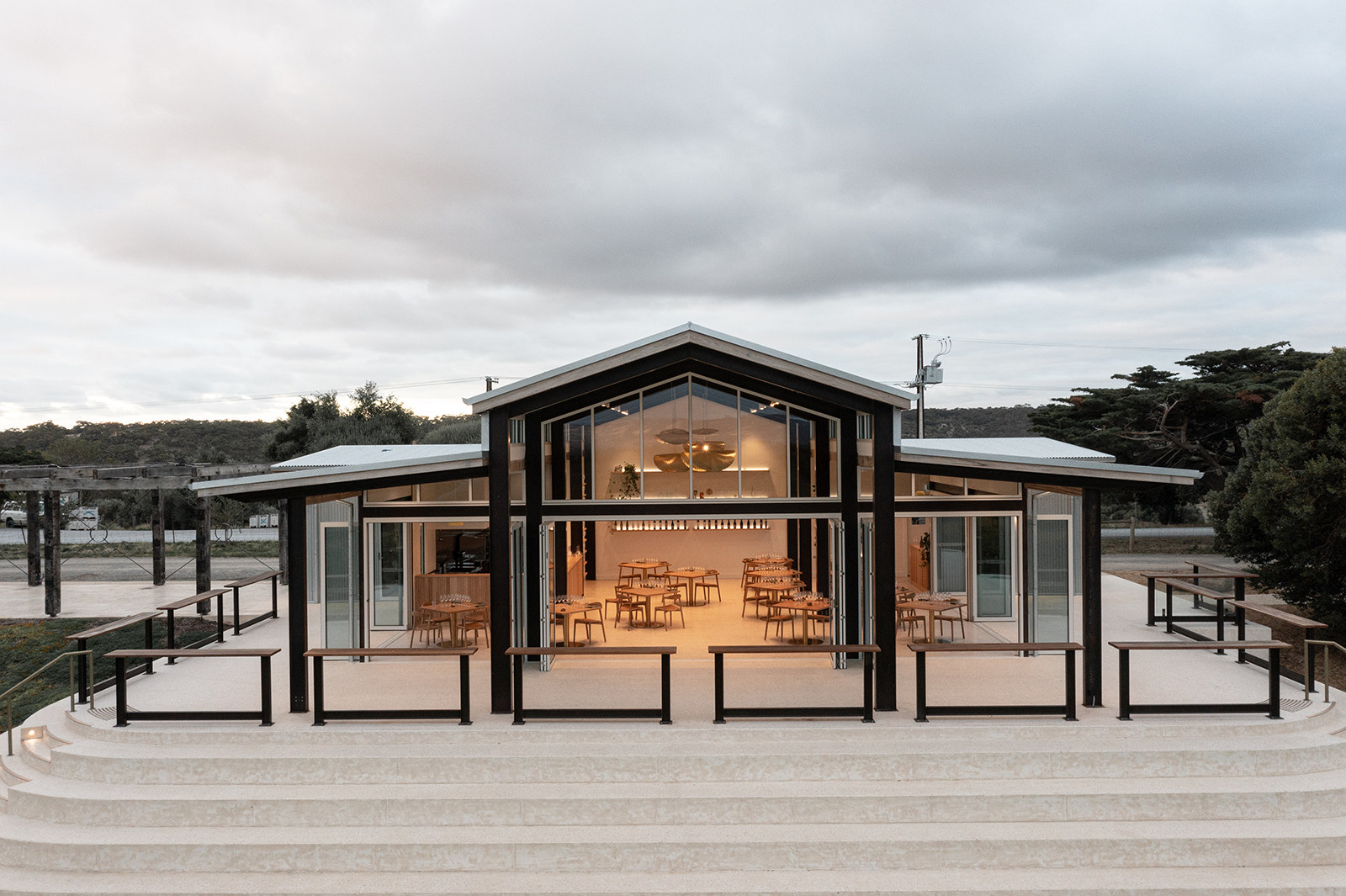 Barossa Farmhouse, gabled pavilion with open glazed verandah